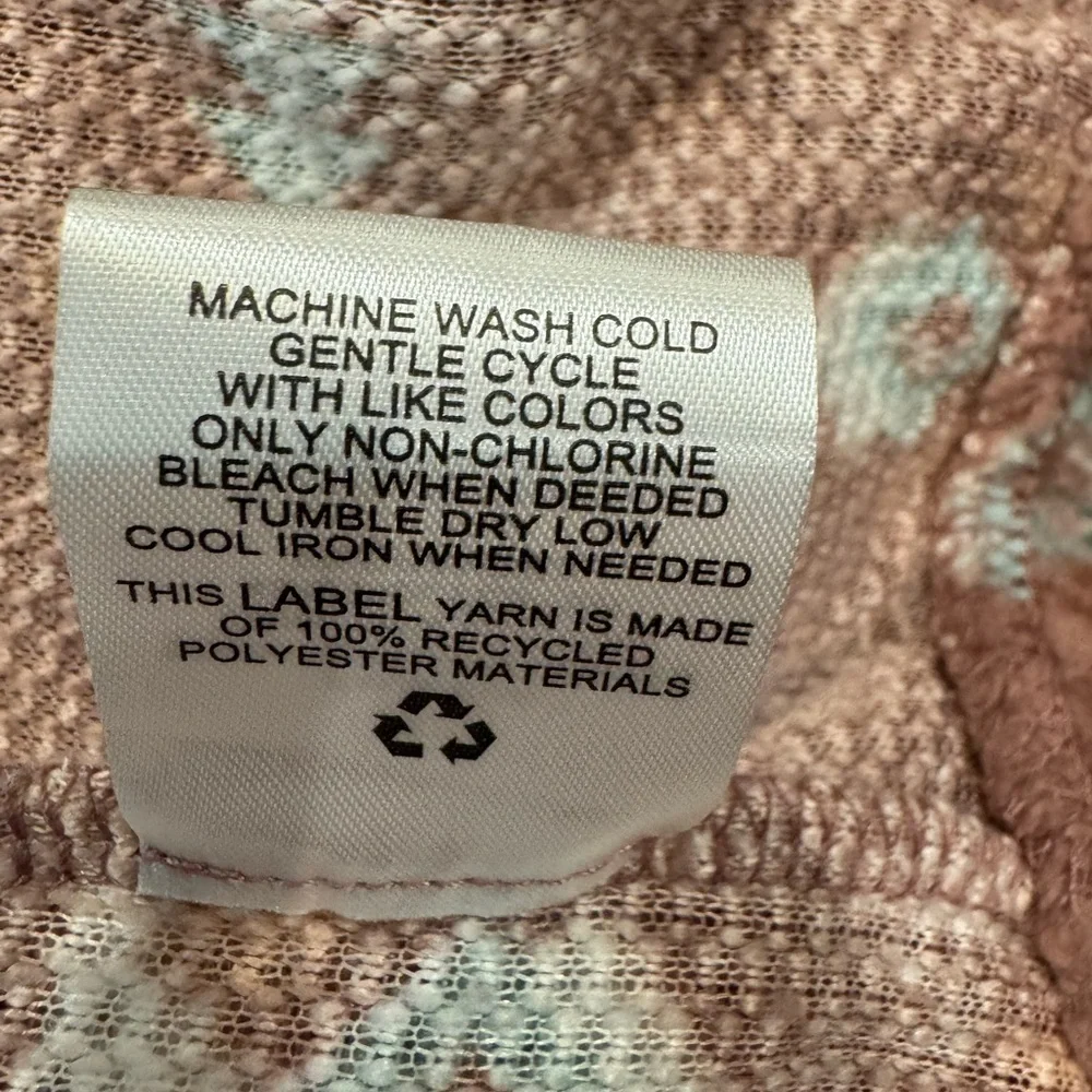 Hippie Rose Sherpa Quarter Zip Pullover Mauve Aztec  Size XL NWT